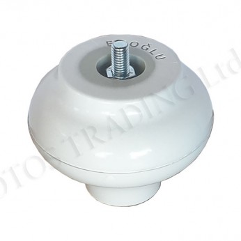 Leg with bolt M8 White Plastic base legs