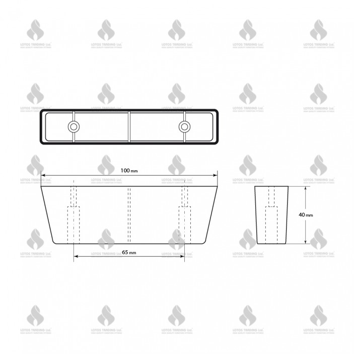 Leg without adjustment h40, straight, black 12L.050.16 - Plastic base legs Leg without adjustment h40, straight, black Plastic base legs
