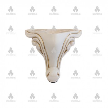 Sultan furniture leg - white with gold Plastic base legs