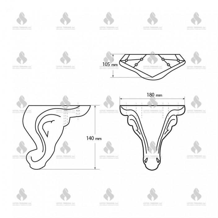 Furniture leg Sultan - cream 12L.122.13 - Plastic base legs Furniture leg Sultan - cream Plastic base legs