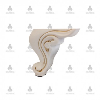 Sultan furniture leg - white with gold Plastic base legs