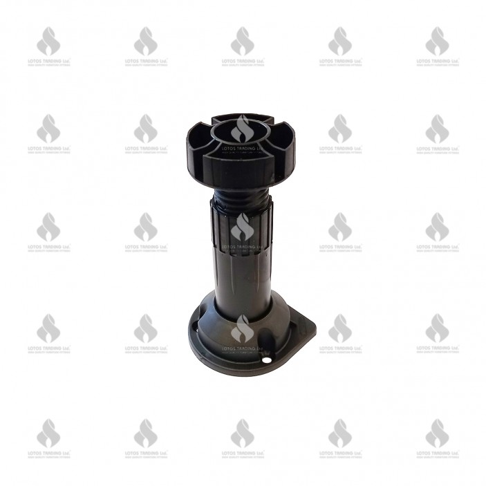 MESAN Adjustable kitchen cabinet leg 90-160 mm, black 12L.200.01 - Plastic base legs MESAN Adjustable kitchen cabinet leg 90-160 mm, black Plastic base legs
