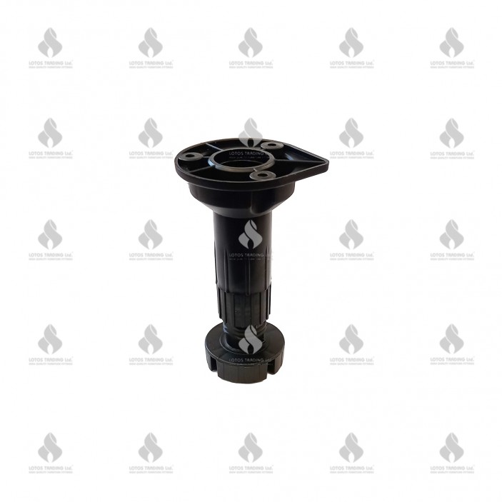 MESAN Adjustable kitchen cabinet leg 90-160 mm, black 12L.200.01 - Plastic base legs MESAN Adjustable kitchen cabinet leg 90-160 mm, black Plastic base legs