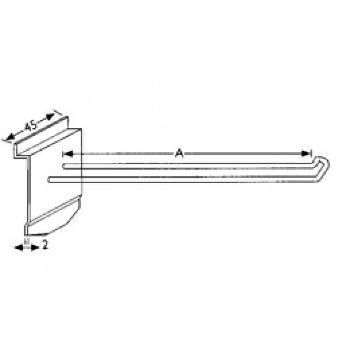 Double hanger for aluminium profile 28L.102.15-30 - Store equipment profiles Double hanger for aluminium profile Store equipment profiles