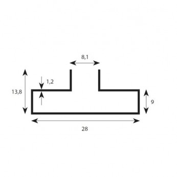 Embedded aluminium profile 28L.100.01 - Store equipment profiles Embedded aluminium profile Store equipment profiles