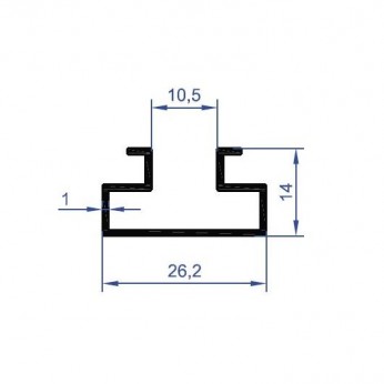 Embedded aluminium profile 28L.100.02 - Store equipment profiles Embedded aluminium profile Store equipment profiles